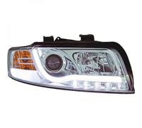 Fari Proiettori LHD Pair LED DRL Trasparenti Cromo Per Audi A4 Avant 8E 00-04