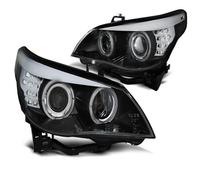 Fari Xenon Angel Eyes Tuning Tec LED Nero Per BMW Serie 5 E60 E61 03-04