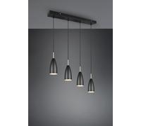 FARIN SOSPENSIONE BARRA 4 CONI METALLO NERO E OTTONE SATINATO L.58CM ATTACCO E14