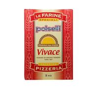Farina 00 per Pizza Polselli "VIVACE" - Farina per Pizza e Pane, 5Kg | Impasti Professionali, Ideale per Pizza al Piatto e in Teglia