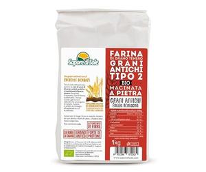 FARINA DI GRANI ANTICHI DI ROMAGNA TIPO 2 BIOLOGICA MACINATA A PIETRA 1 KG INTEGRALE