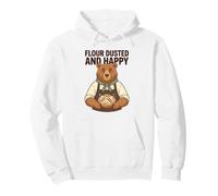 Farina Dusted And Happy Baking Quote Bread Baker Bear Pastry Felpa con Cappuccio