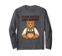 Farina Dusted And Happy Baking Quote Bread Baker Bear Pastry Maglia a Manica