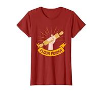 Farina Power I Fornaio e Pasticceria I Panettieri Maglietta, Donna, Mirtillo Rosso, S