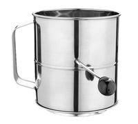 Farina Sifters, Stainless Steel Hand Crank Cup Strainer, Fine Mesh Baking Tool Cakes Pies Pastries Desserts, Lightweight Kitchen Sifter for Dry Baking Prep Mixing Home Use
