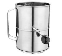 Farina Sifters, Stainless Steel Hand Crank Cup Strainer, Fine Mesh Baking Tool Cakes Pies Pastries Desserts, Lightweight Kitchen Sifter for Dry Baking Prep Mixing Home Use