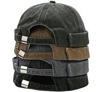 Faringoto Cappelli senza orlo per gli uomini,Womens Skullcap,La Hat per gli uomini,Cappelli Beanie Vintage Mens, nero+grigio+verde army+kaki, Taglia unica