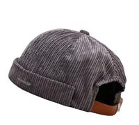 Faringoto Cappello da marinaio da uomo con teschi e berretti da pescatore da pescatore berretto senza tesa polsino arrotolato berretto da marinaio retrò, Grigio, Taglia unica