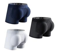 Faringoto Intimo imbottito da uomo in rete brevi Buttoceks Lifter ingrandire Butt Push Up Pad mutande, 3 colori., L