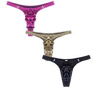 Faringoto Lingerie da uomo gay sospensorio tanga perizoma da uomo lucido increspato sacchetto mutandine perizoma, 3 colori., taglia unica