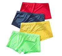Faringoto Mutandine Uomo Seta Ghiaccio Biancheria intima Maschile Trasparente Uomini Breve, rosso, blu reale, giallo, verde, XL