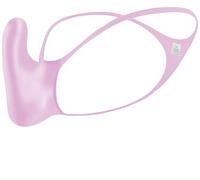 Faringoto Perizoma da uomo a vita bassa, perizoma a T sul retro, setoso e lucido, Rosa, Medium