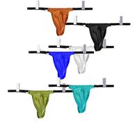 Faringoto perizoma da uomo e perizoma, biancheria intima, vita bassa, slip solidi, confezione da 6, L