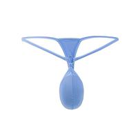 Faringoto Perizoma da uomo in rete mini bikini sospensorio lingerie a vita bassa perizoma gay mutandine da uomo T-back biancheria intima, Blu, M