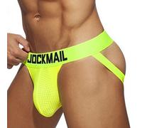 Faringoto Slip da Uomo con Bretelle, Slip Micro Mini da Nuoto, Panty Morbidi alla Moda, Giallo, L