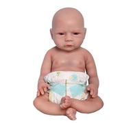 Farious 46CM Realistic Full Silicone Baby Doll,Reborn Baby Dolls, Toy, and Collectible.Bald Drinkable Boy 026-d