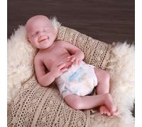 Farious 46CM Realistic Full Silicone Baby Doll,Reborn Baby Dolls, Toy, And Collectible.Bald Drinkable Boy 024-d