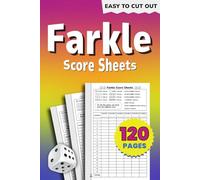 Farkle Score Sheets: 6 x 9 Inches Easy Tear-Out Score Pad with 120 Pages, Large Print, Easy-to-Read Layout for 6 Players and Effortless Scorekeeping