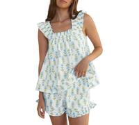 Farktop Pigiama Donna H5n577 Blu Verde M, Blu/Verde, M