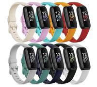 Farluya Confezione da 10 cinturini compatibili con Fitbit Inspire 3, morbidi cinturini sportivi di ricambio in silicone per Fitbit Inspire 3 Tracker, per donne e uomini, taglia L