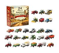 Farm - Acrylic 24 Day Countdown | 2026 Christmas Vehicle | Christmas Countdown Calendar - 2D Acrylic Tractor Charms | Daily Holiday Display | Farm Machinery Keepsakes For Tree Wreath