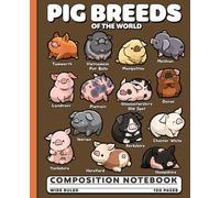 Farm Animal Composition Notebook: Cute Chibi Pig Breeds from All Over the World, Wide Ruled Journal for Students, Classrooms, Homesteaders, and Office Use