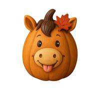 Farm Animal Pumpkin - Cow Duck Sheep Chicken Figurine | Resin Pumpkin Ornaments | Halloween Decorative Sculpture | Cute Farmyard Themed Tabletop Decor for Autumn Celebration Seasonal Display