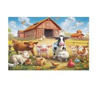 Farm Animal Puzzles in Legno 1000 Pezzi, Puzzle Per Adulti Bambini Per La Stampa Ad Alta Definizione, Gioco Di Famiglia Sfida (75×50cm)