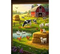 Farm Animals 120 Piece Jigsaw Puzzles for Adults, Colourful, Challenging & Brainteasing Adult puzzles 120 Pieces Cows, Fun jigsaws for The Whole Family 10x8 inch