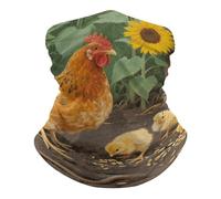 Farm Animals Chicken Ghetta da Collo Lavabile Bandana Elegante Sciarpa al Collo per Campeggio Motocicletta Antipolvere Headwrap
