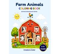 Farm Animals Coloring Book: Cute Farm Animals with Large, Simple Single-Sided Coloring Pages for Kids Ages 3-5