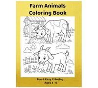 Farm Animals Coloring Book for Kids Ages 3-6