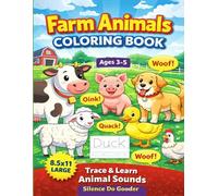 Farm Animals Coloring Book: Trace & Learn - Animal Sounds