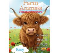 Farm Animals Miniature Hereford: 50 Easy Word Search Games for Kids and Teens Large Print