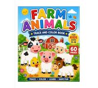 Farm Animals Trace & Color Book: Fun Learning Activities for Kids Ages 3-6