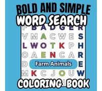 Farm Animals | Word Search Coloring Book | Bold and Simple: Puzzles for Kids and Adults | Large Print, No Pictures--Just Words to Color