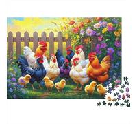 Farm Chicken Family Colourful Backyard Chickens 1000 Pcs Jigsaws for Adults The Impossible Challenge Brain Development 52x38cm/1000pcs