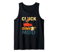 Farm Cluck Oink Moo Animale Suono Umorismo Divertente Contadino Canotta