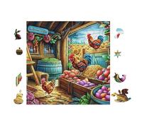Farm Cottage Puzzle 100 Pezzi Per Attività Scolastiche Cartone Spesso Per Bambini Miglioramento Coordinazione Per Educazione Artistica Qualità Garantita 28x28cm