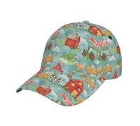 Farm Cow And Chicken Cappello Trucker Regolabile Tesa Curva Cappelli Golf Moda Cappello da Baseball per Caccia Pesca Corsa