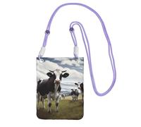 Farm Cow Pictures - Borsa a tracolla per telefono da donna e uomo, impermeabile, mini borsa a tracolla per cellulare, piccola borsa a tracolla con tracolla regolabile, da viaggio, per cellulare, da