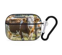 Farm Cow Pictures - Custodia per AirPod Pro, cover rigida antigraffio in policarbonato con portachiavi, accessorio per AirPod Pro 2°/1° custodia per donne e uomini, stile nero