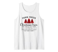Farm Fresh Christmas Plaid Trees Rustic Holidays Winter Xmas Canotta