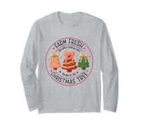 Farm Fresh Christmas Tree Cakes Retro Family Xmas Holidays Maglia a Manica