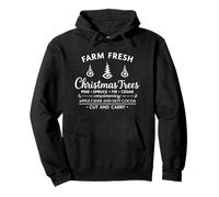 Farm Fresh Christmas Trees Retro Rustic Farmhouse Xmas Felpa con Cappuccio