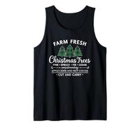 Farm Fresh Christmas Trees Vintage Plaid Tree Farmhouse Xmas Canotta