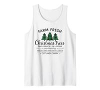 Farm Fresh Christmas Trees Vintage Plaid Tree Rustic Holiday Canotta