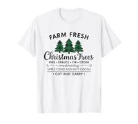 Farm Fresh Christmas Trees Vintage Plaid Tree Rustic Holiday Maglietta