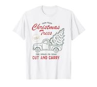 Farm Fresh Christmas Trees Vintage Truck Holiday Pine Inverno Maglietta