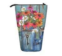 Farm Fresh Flowers Spring Print Stationery Bag per ragazzi e ragazze, supporto portamatite, astuccio con cerniera, custodia telescopica, studenti e ufficio scuola media